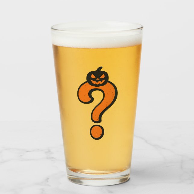 Pumpkin Halloween Question Mark Glass Glaskopp (Framsida fylld)