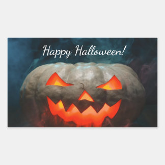 Pumpkin Halloween Rektangulärt Klistermärke