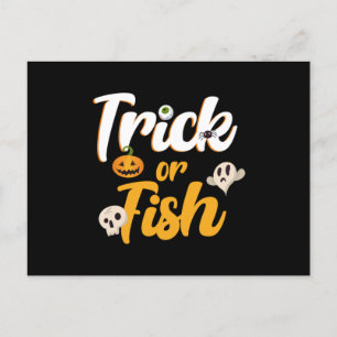 Pumpkin Halloween-skullgåva av typ Trick eller Fis Vykort