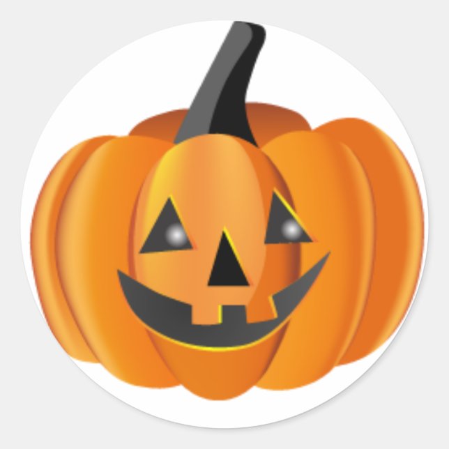 Pumpkin Halloween Sticker Runt Klistermärke (Framsida)