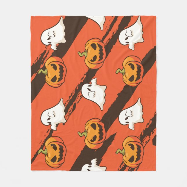 Pumpkin Halloween Tema, sömlös mönster. Fleecefilt (Framsidan)