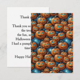 Pumpkin Halloween Thank You Card Tack Kort