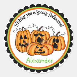 Pumpkin Halloween Treat Stickers Runt Klistermärke