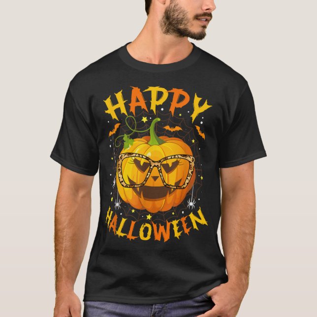 Pumpkin Happy halloween 2023 Bus eller godis Manar T Shirt (Framsida)