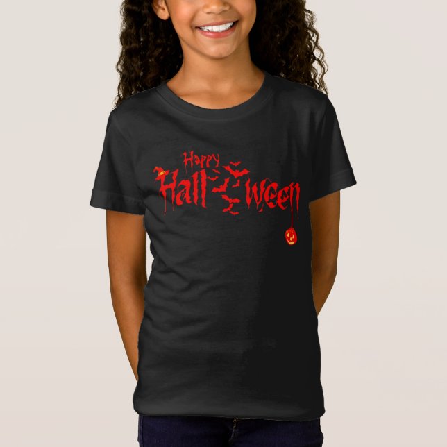 Pumpkin Happy halloween Costume Scary T Shirt (Framsida)