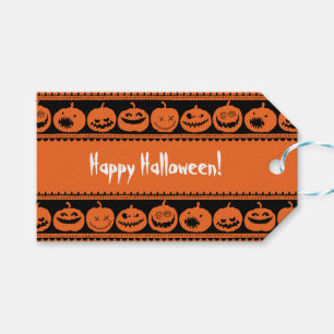 Pumpkin Happy halloween Jack o lantern Mönster Presentetikett