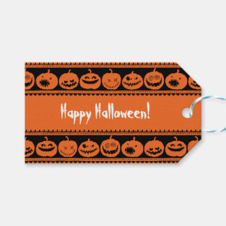 Pumpkin Happy halloween Jack o lantern Mönster Presentetikett