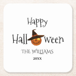 Pumpkin Happy halloween Personlig Underlägg Papper Kvadrat