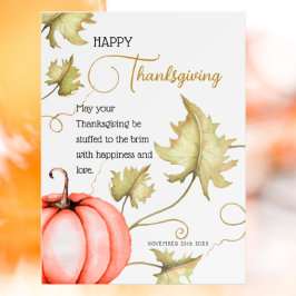 Pumpkin happy thanksgiving Thanksgiving Day Poster