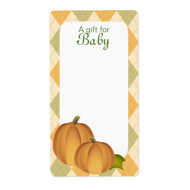 Pumpkin Harvest Argyle Bok Märkre Baby blue Fraktsedel (Framsidan)