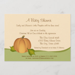 Pumpkin Harvest Baby Shower Inbjudningar
