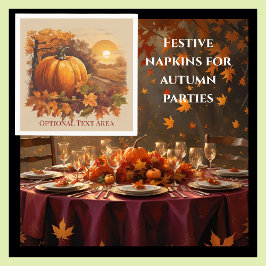 Pumpkin Harvest Festive Fall Autumn Pappra Napkins Pappersservett