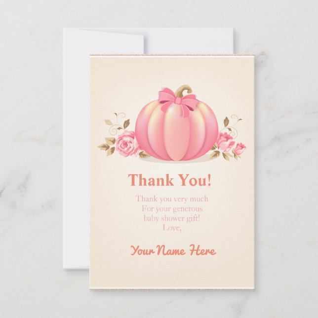 Pumpkin Harvest Girl Tack för att du fick en babyd (Framsida)