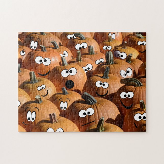 Pumpkin Harvest Halloween Funny Thanksgiving Fall Pussel (Horisontell)