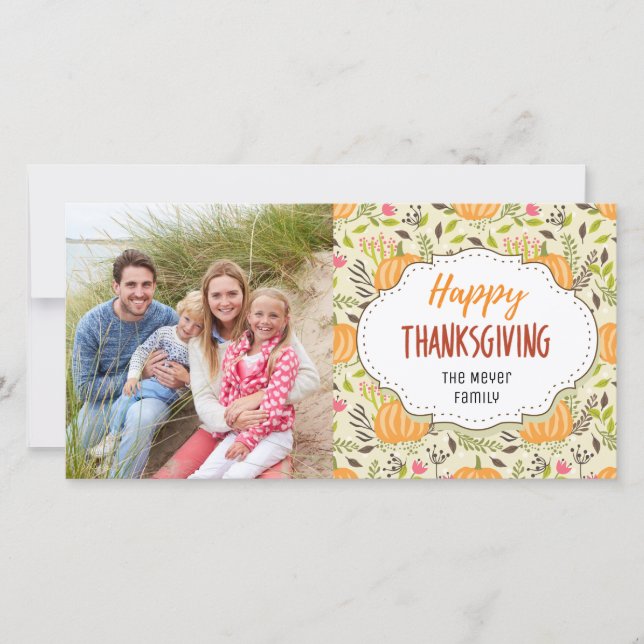 Pumpkin Harvest Happy thanksgiving Photo Card Julkort (Framsida)