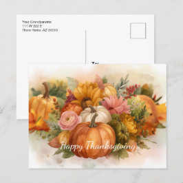 Pumpkin Harvest Höst färger Helg Vykort