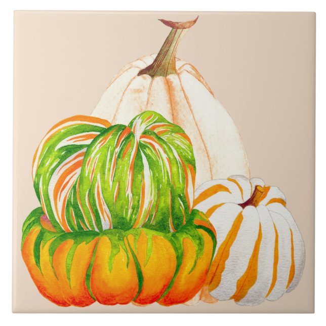 Pumpkin Harvest on a Ceramic Tile (2) Kakelplatta (Framsidan)