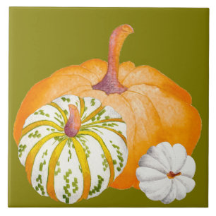 Pumpkin Harvest on a Ceramic Tile (3) Kakelplatta