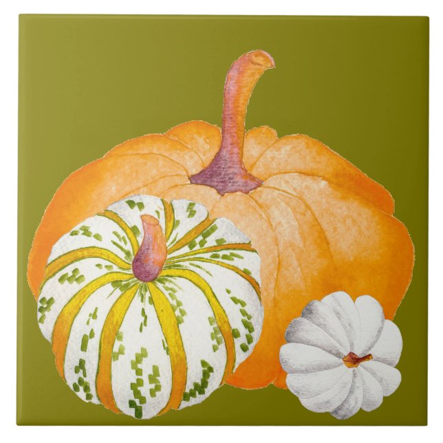 Pumpkin Harvest on a Ceramic Tile (3) Kakelplatta (Framsidan)