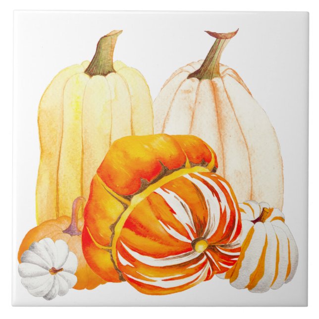 Pumpkin Harvest on a Ceramic Tile (O) Kakelplatta (Framsidan)