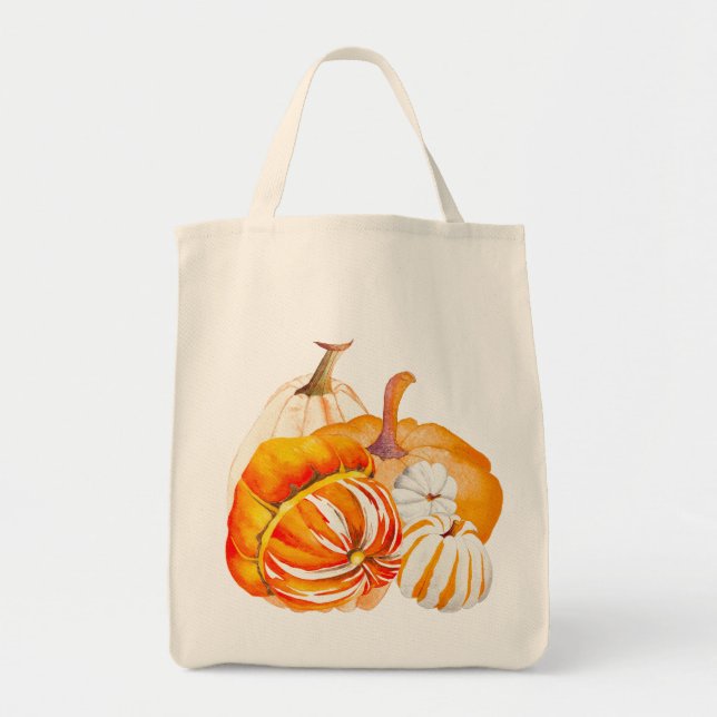 Pumpkin Harvest on a Tote Bag (10-V) Tygkasse (Framsidan)