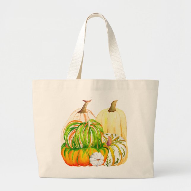 Pumpkin Harvest on a Tote Bag (11-V) Jumbo Tygkasse (Framsidan)