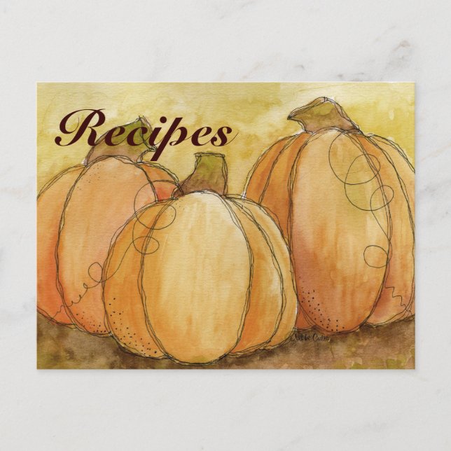 Pumpkin Harvest-receptkort Vykort (Framsida)