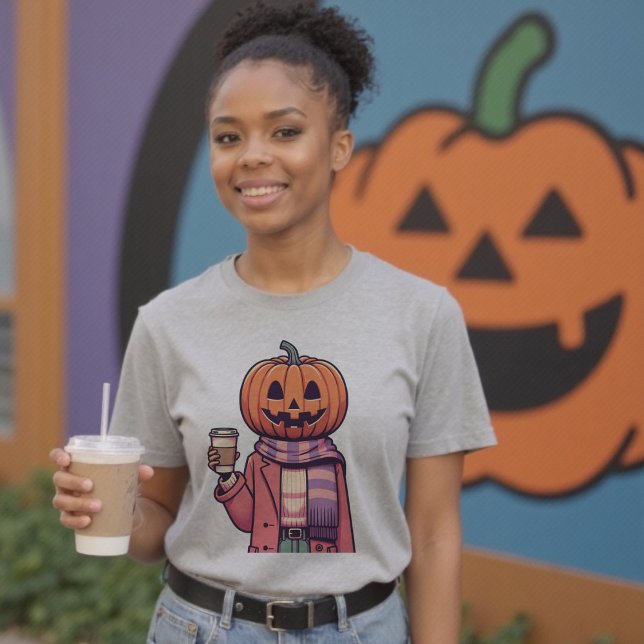 Pumpkin Head Coffee Fall Season Halloween T Shirt (Pumpkin Head Coffee Fall Season Shirt)