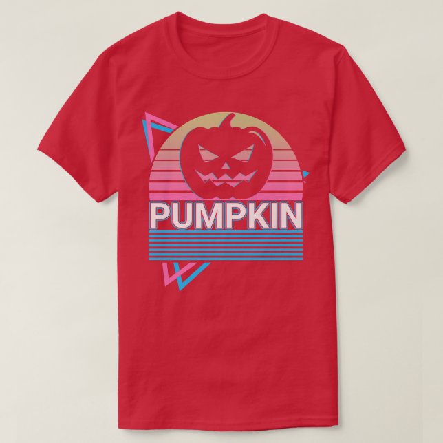 Pumpkin Head Jack o lantern Halloween Retro T Shirt (Design framsida)