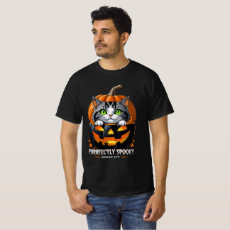 Pumpkin Head Kattunge Spooky Halloween på T Shirt