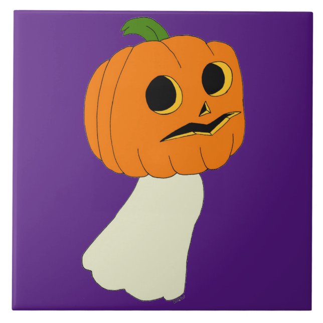 Pumpkin head-spöke kakelplatta (Framsidan)