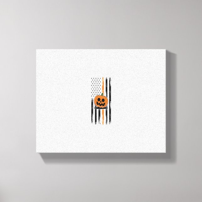 Pumpkin Head US US Flagga Canvastryck (Framsida)