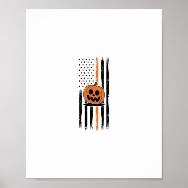 Pumpkin Head US US Flagga Poster (Framsidan)