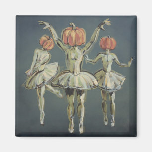 Pumpkin Headed Ballerinas Magnet