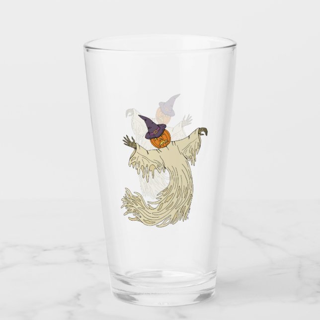 Pumpkin-Headed Ghost Halloween Art Glaskopp (Framsida)