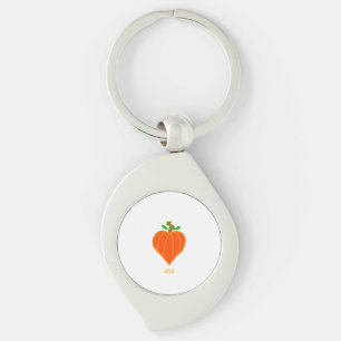 Pumpkin Heart Swirl Keychain Silverfärgad Nyckelring