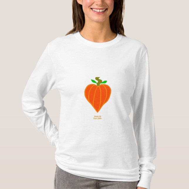 Pumpkin Heart Women's Långärmad Shirt T (Framsida)
