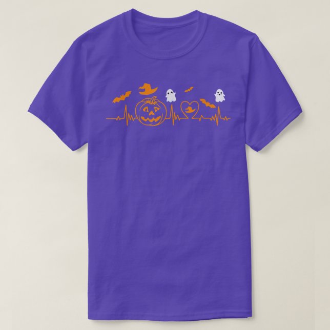Pumpkin Heartslag Halloween T Shirt (Design framsida)