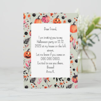 Pumpkin Helloween-inbjudan Inbjudningar