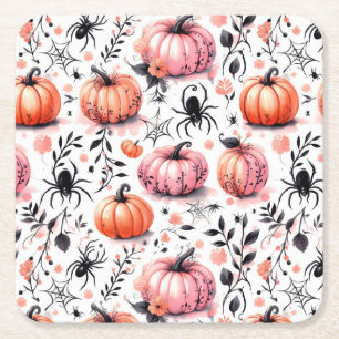 Pumpkin Helloween-inbjudan Underlägg Papper Kvadrat