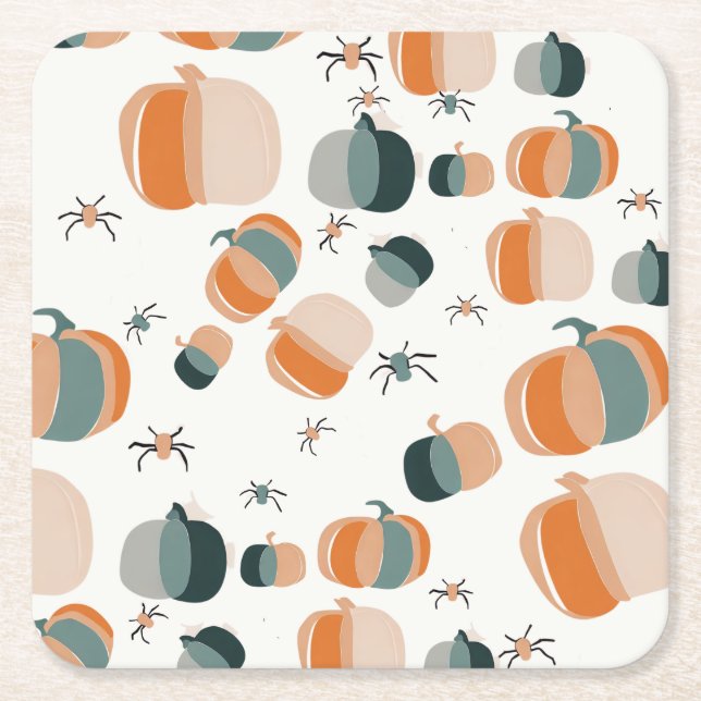 Pumpkin Helloween-inbjudan Underlägg Papper Kvadrat (Framsidan)