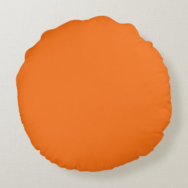 Pumpkin hex-kod FF7518 Rund Kudde (Baksidan)