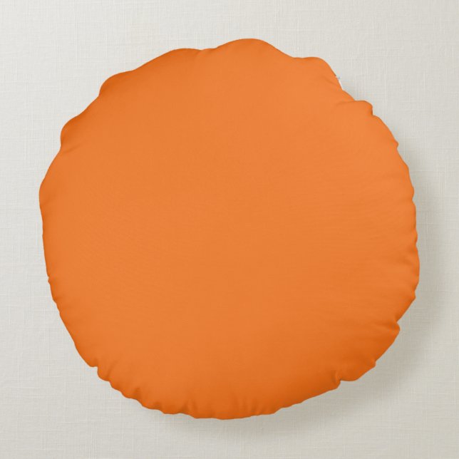 Pumpkin hex-kod FF7518 Rund Kudde (Baksidan)