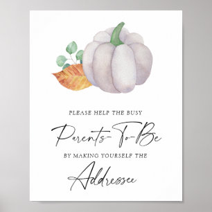 Pumpkin - hjälp till Business Parents to Be Addres Poster