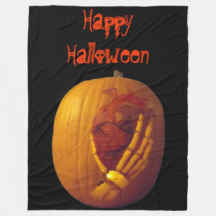 Pumpkin, hjärta i Skeleton Hand Fleecefilt