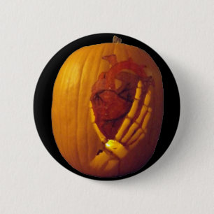 Pumpkin, hjärta i Skeleton Hand Knapp