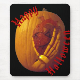 Pumpkin, hjärta i Skeleton Hand Musmatta