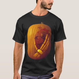Pumpkin, hjärta i Skeleton Hand T Shirt