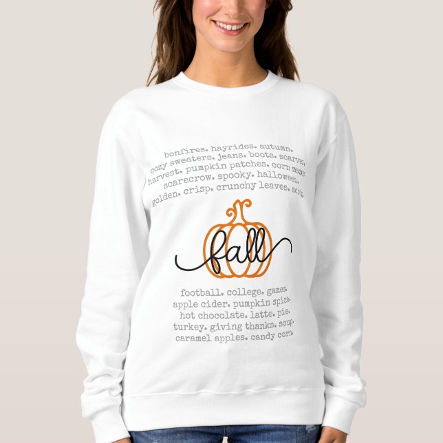 Pumpkin Höger för Cute Hej Fall Definition Ord T Shirt (Framsida)