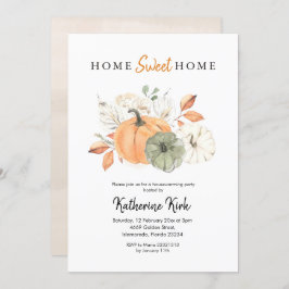 Pumpkin Home Sweet Home Houseuppvärmning Party Inbjudningar